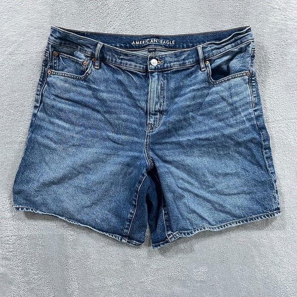 American Eagle Shorts Womens 16 Perfect Bermuda Denim Western Cowgirl Grunge